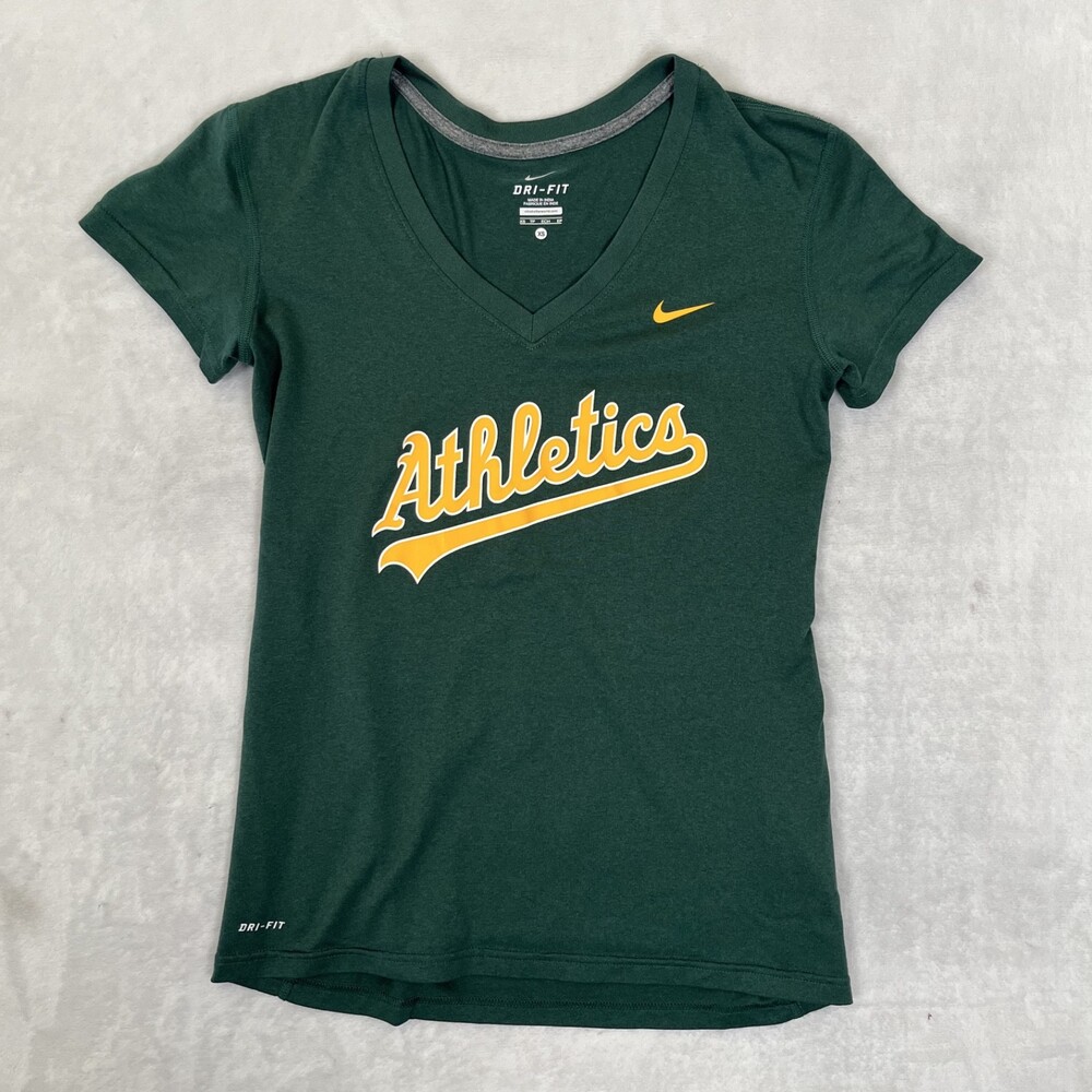 Vintage Oakland Athletics V-Neck Shirt Women's XS Nike Dri-Fit